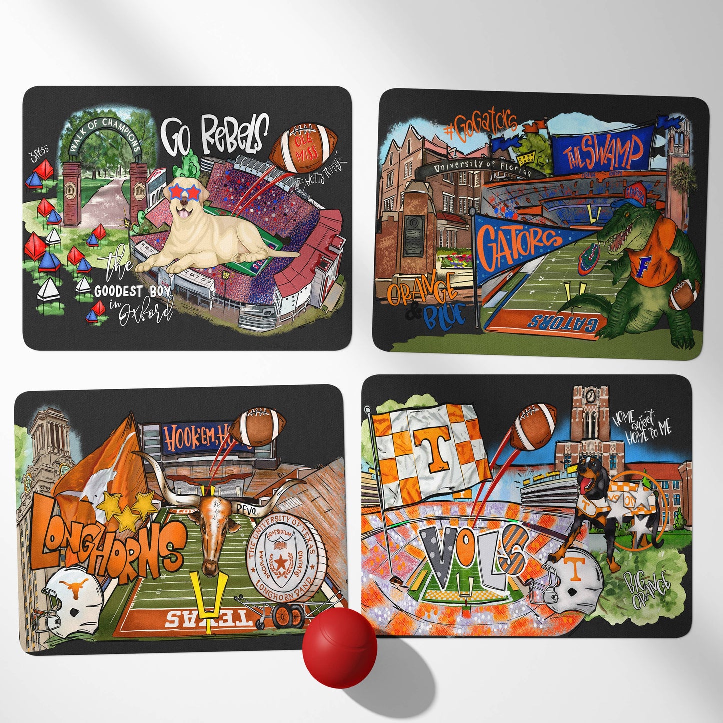 Pet Feeding Mat, Alabama, Ole Miss, Ohio, Georgia, Vols