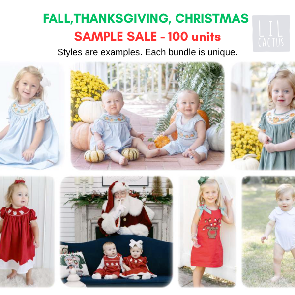 SAMPLE SALE! Fall/Winter Samples & Last-of 100 Unit Bundle