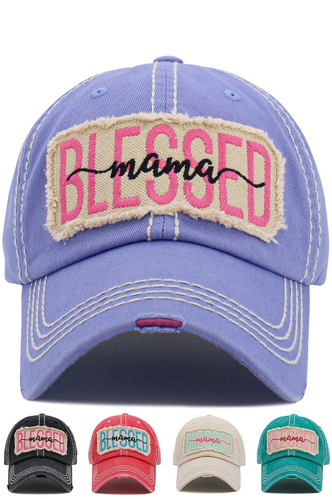 Blessed Mama Washed Vintage Ballcap