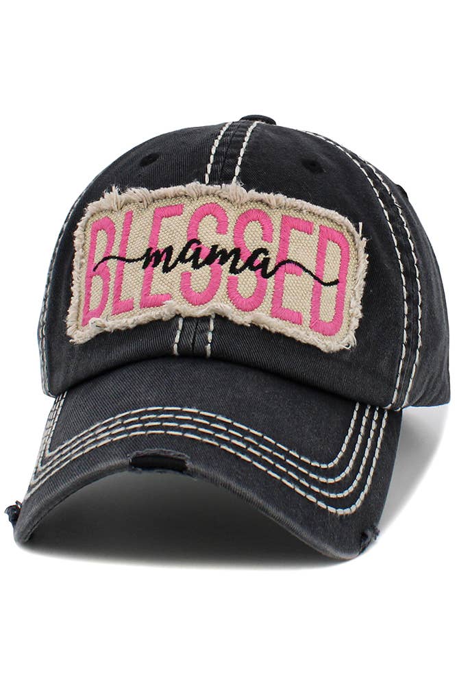 Blessed Mama Washed Vintage Ballcap
