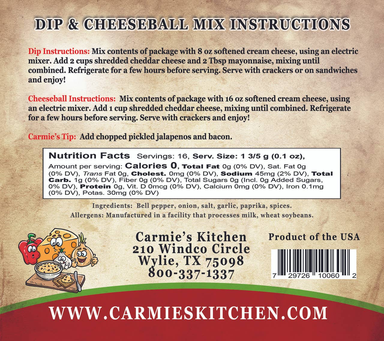 Pimento Cheese Dip & Cheeseball Mix
