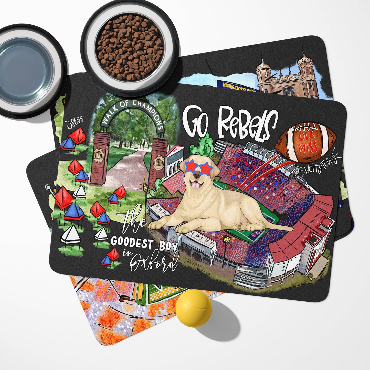 Pet Feeding Mat, Alabama, Ole Miss, Ohio, Georgia, Vols