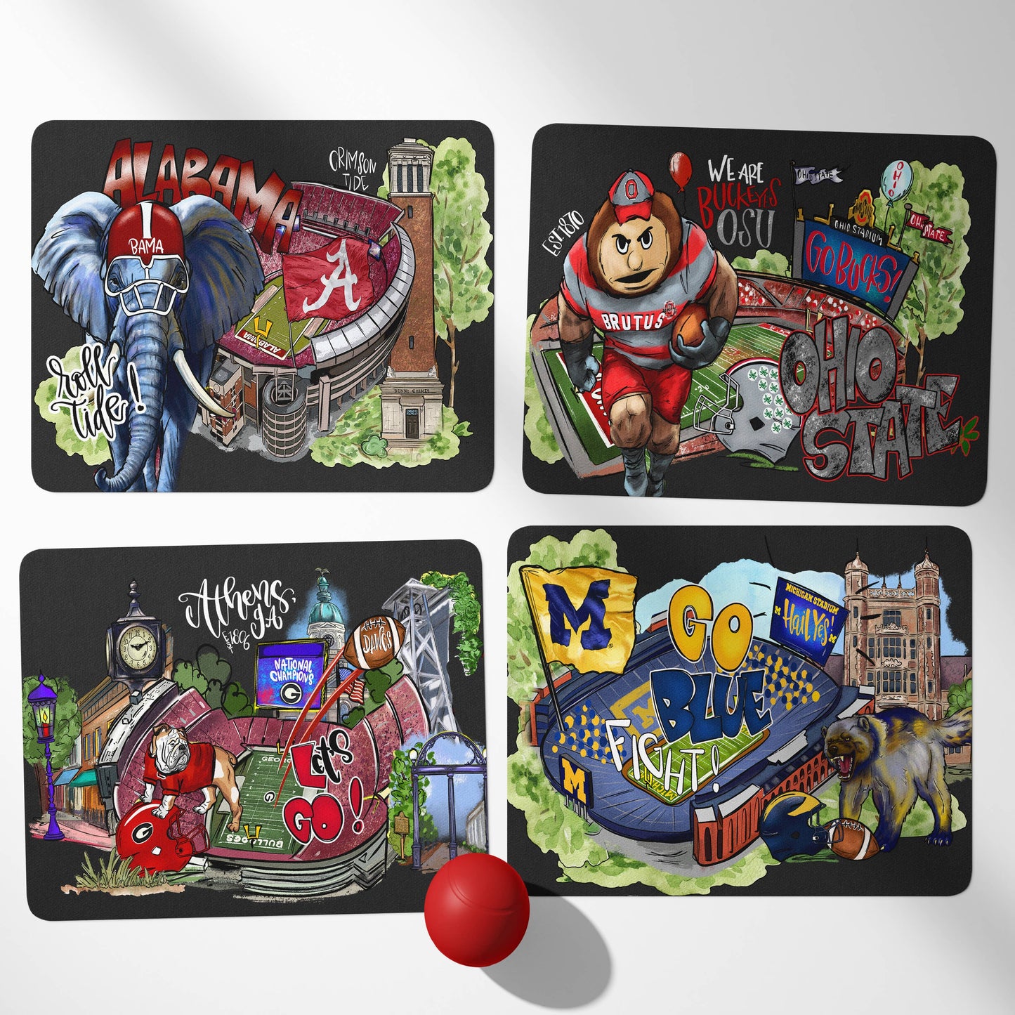 Pet Feeding Mat, Alabama, Ole Miss, Ohio, Georgia, Vols