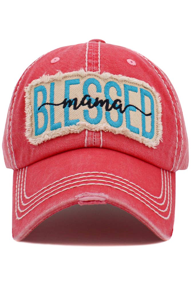 Blessed Mama Washed Vintage Ballcap