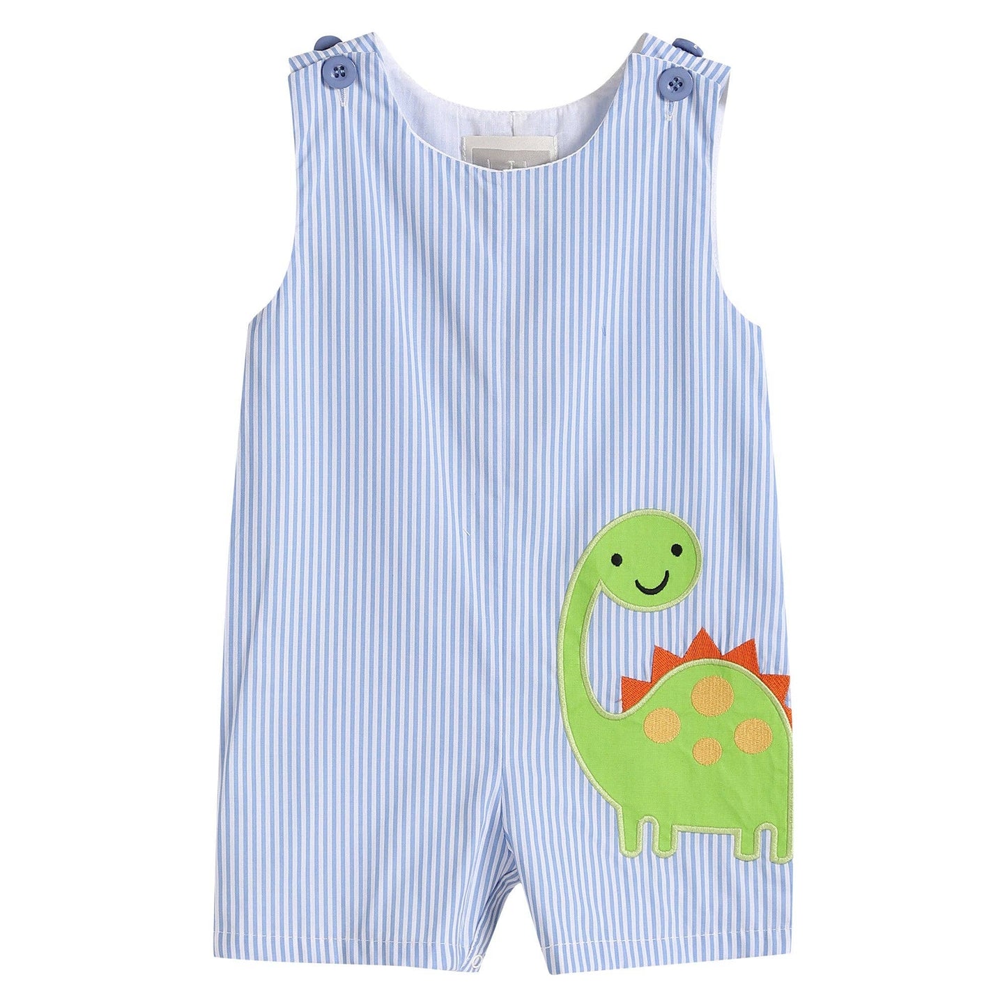 Blue Dinosaur Appliqué Shortalls