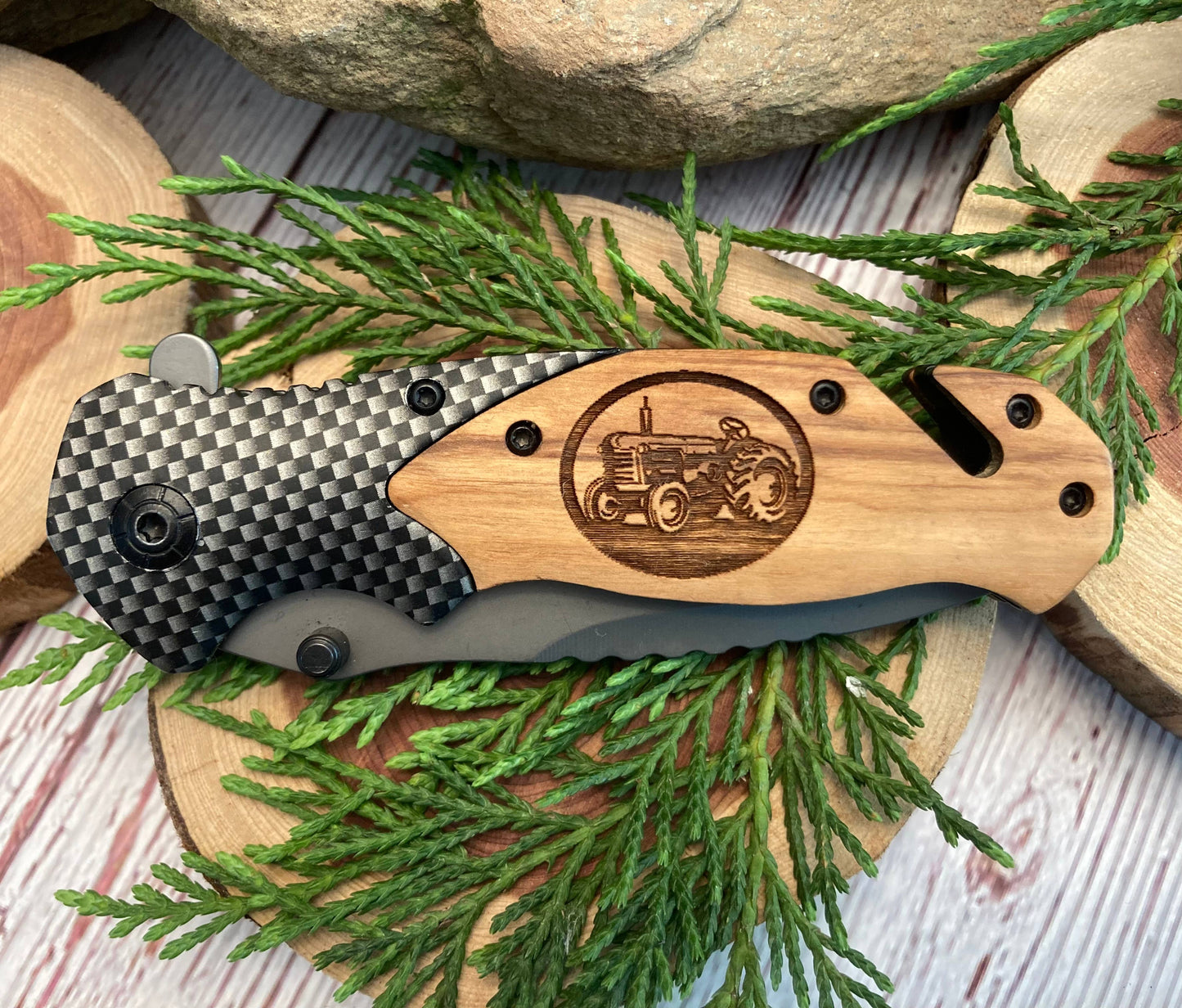 Farm Tractor in a Circle Knife