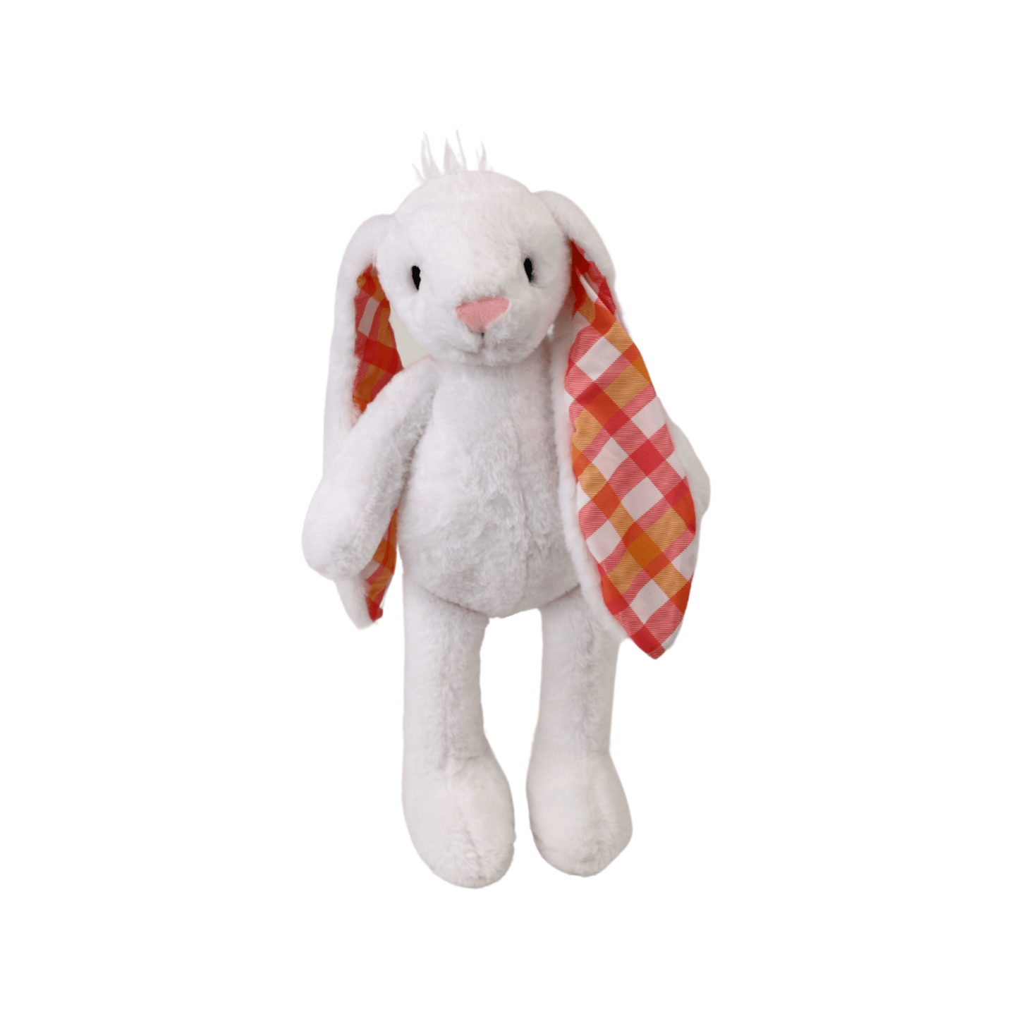 Plushible Plaid Eared Bunny White Stuffed Plush Toy
