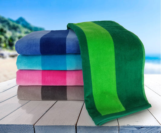 MAYA ISLAND Beach Towel, Pool Towels, Two Tone Stripe Cabana
