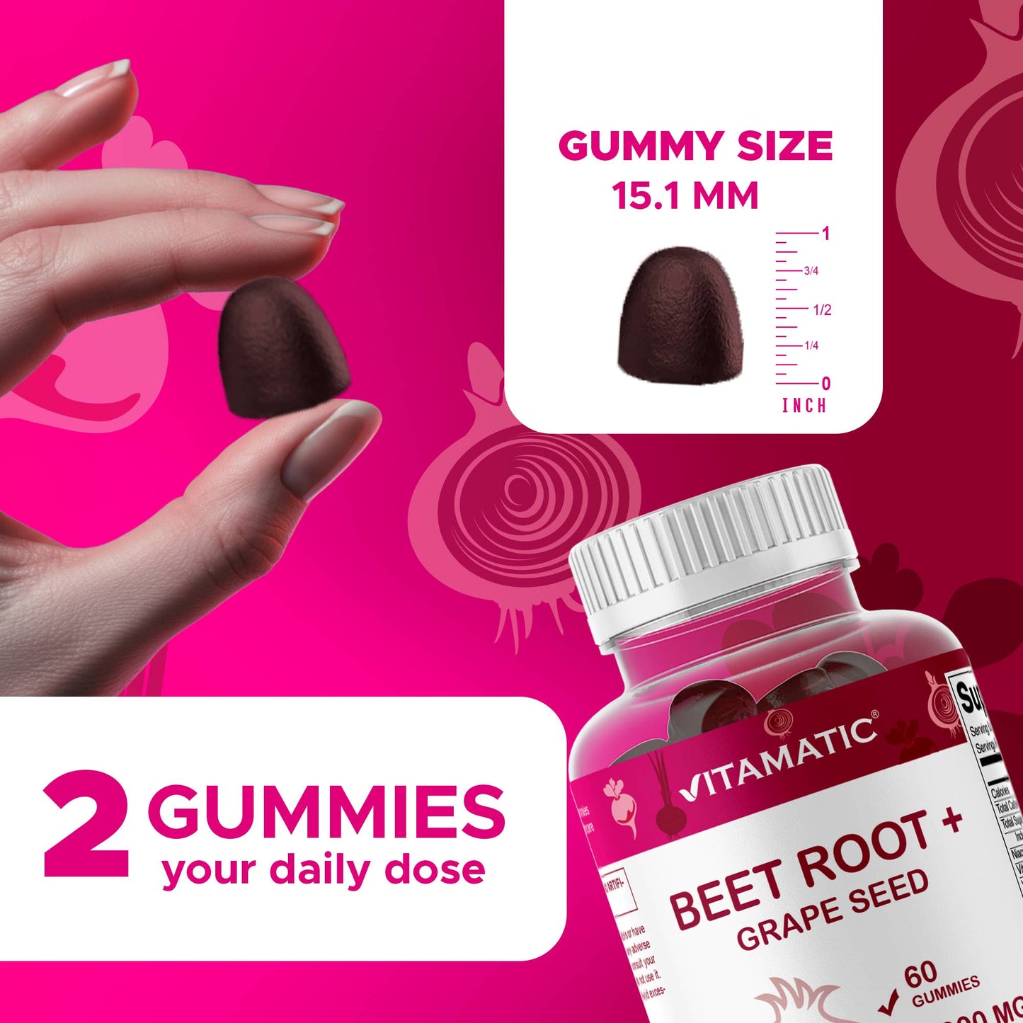 Vitamatic Beet Root | Natural Energy Support | 3000mg |60 Ct