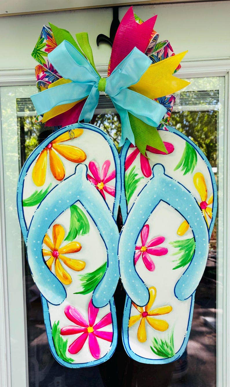 Spring/Summer Flip Flops Variations Door Hanger