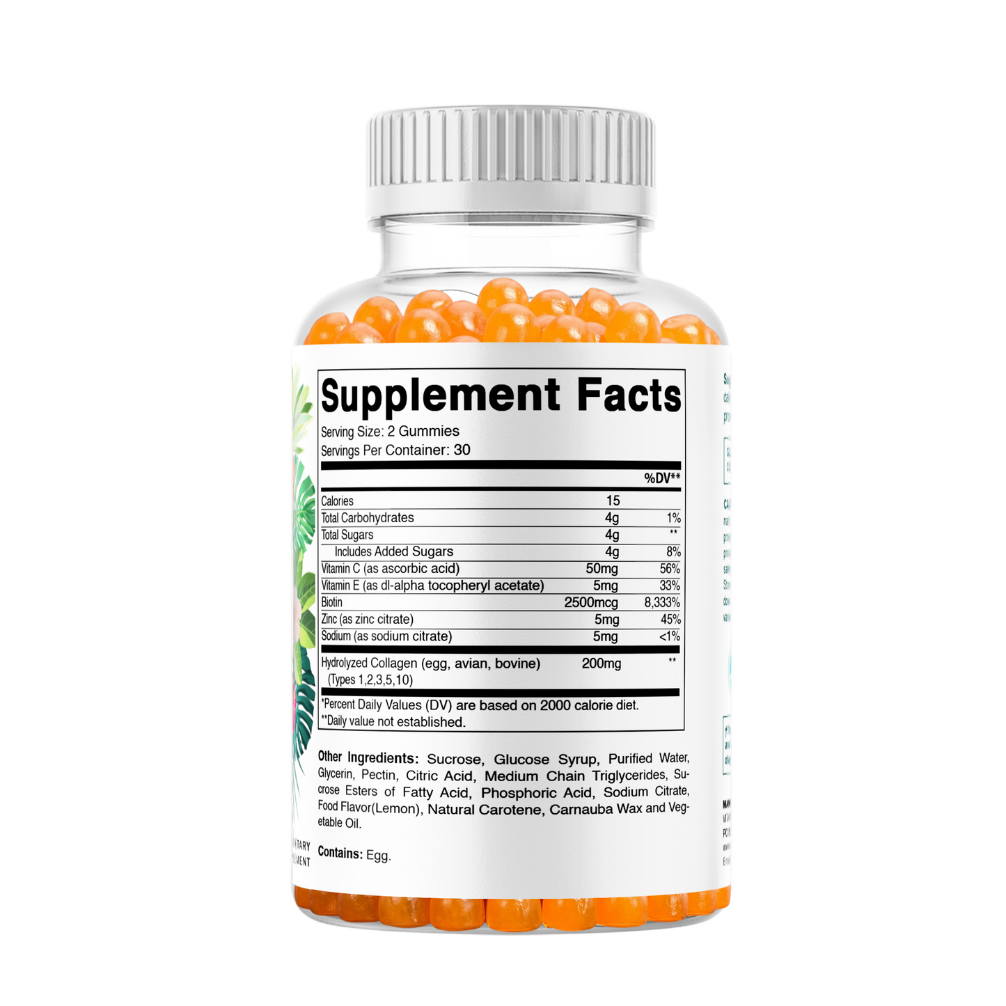 Vitamatic Hydrolyzed Collagen Gummies| Zinc and Biotin| 60ct