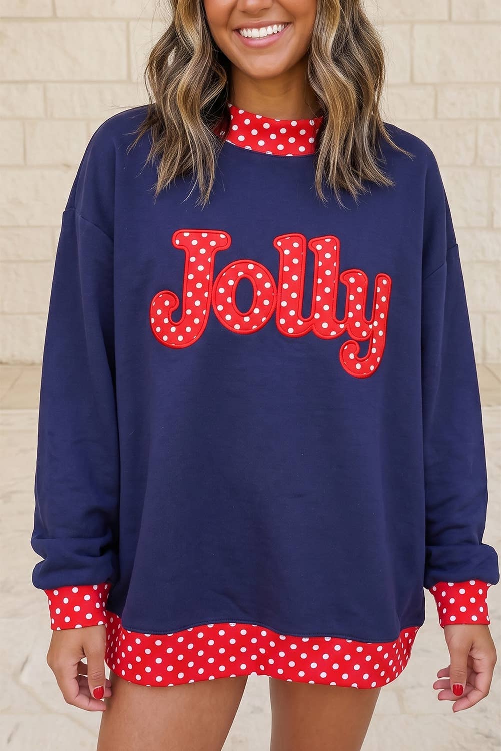 Holiday BOO/ HOHOHO/Jolly Polka Dot Sweatshirt S-4X