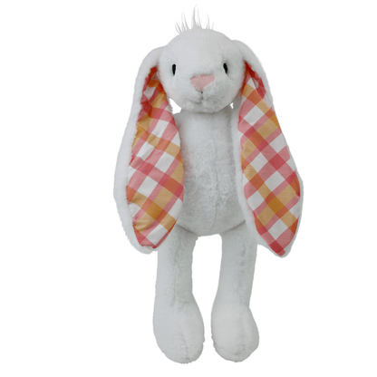 Plushible Plaid Eared Bunny White Stuffed Plush Toy