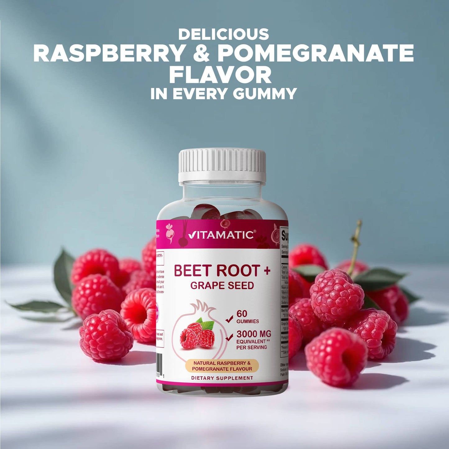 Vitamatic Beet Root | Natural Energy Support | 3000mg |60 Ct