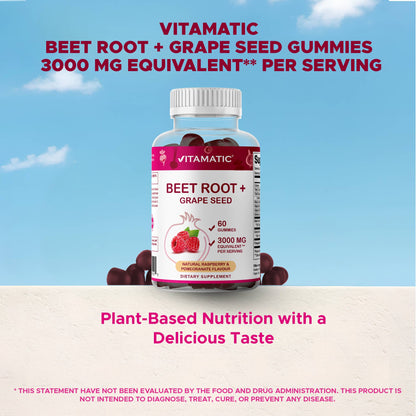 Vitamatic Beet Root | Natural Energy Support | 3000mg |60 Ct