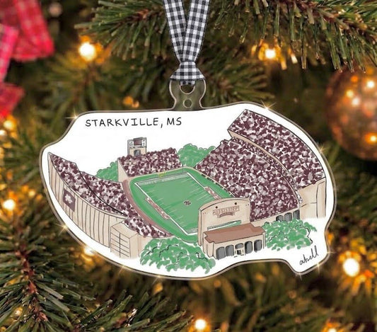Mississippi Stadium Watercolor Acrylic Ornament