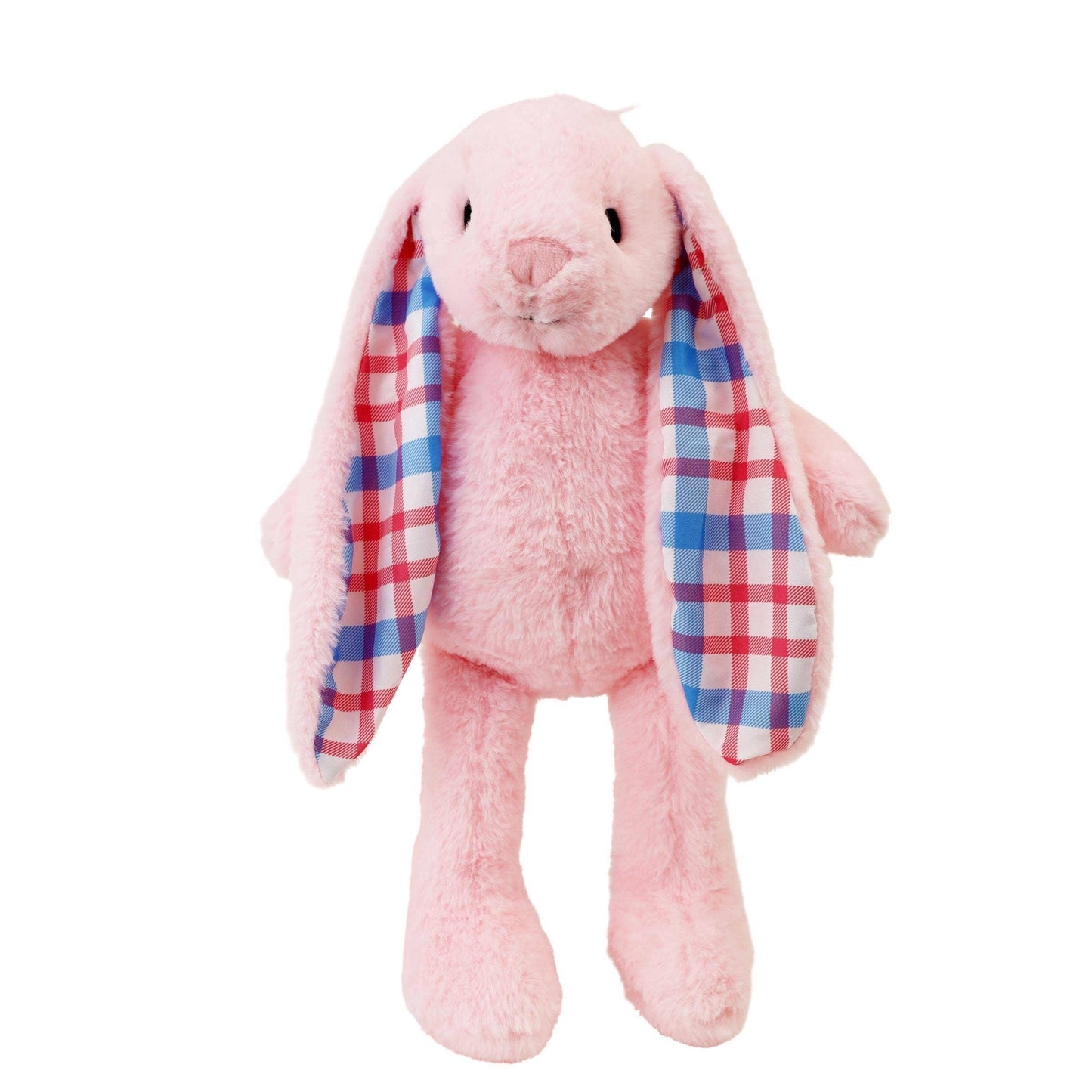Plushible Plaid Eared Bunny Pink Stuffed Plush Toy
