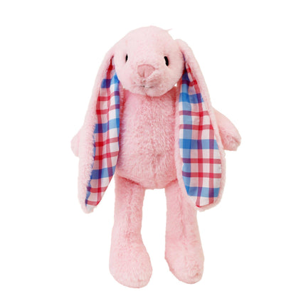 Plushible Plaid Eared Bunny Pink Stuffed Plush Toy