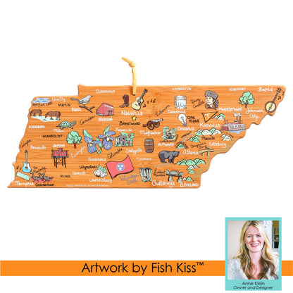 Tennessee Cutting Board with Artwork by Fish Kiss™