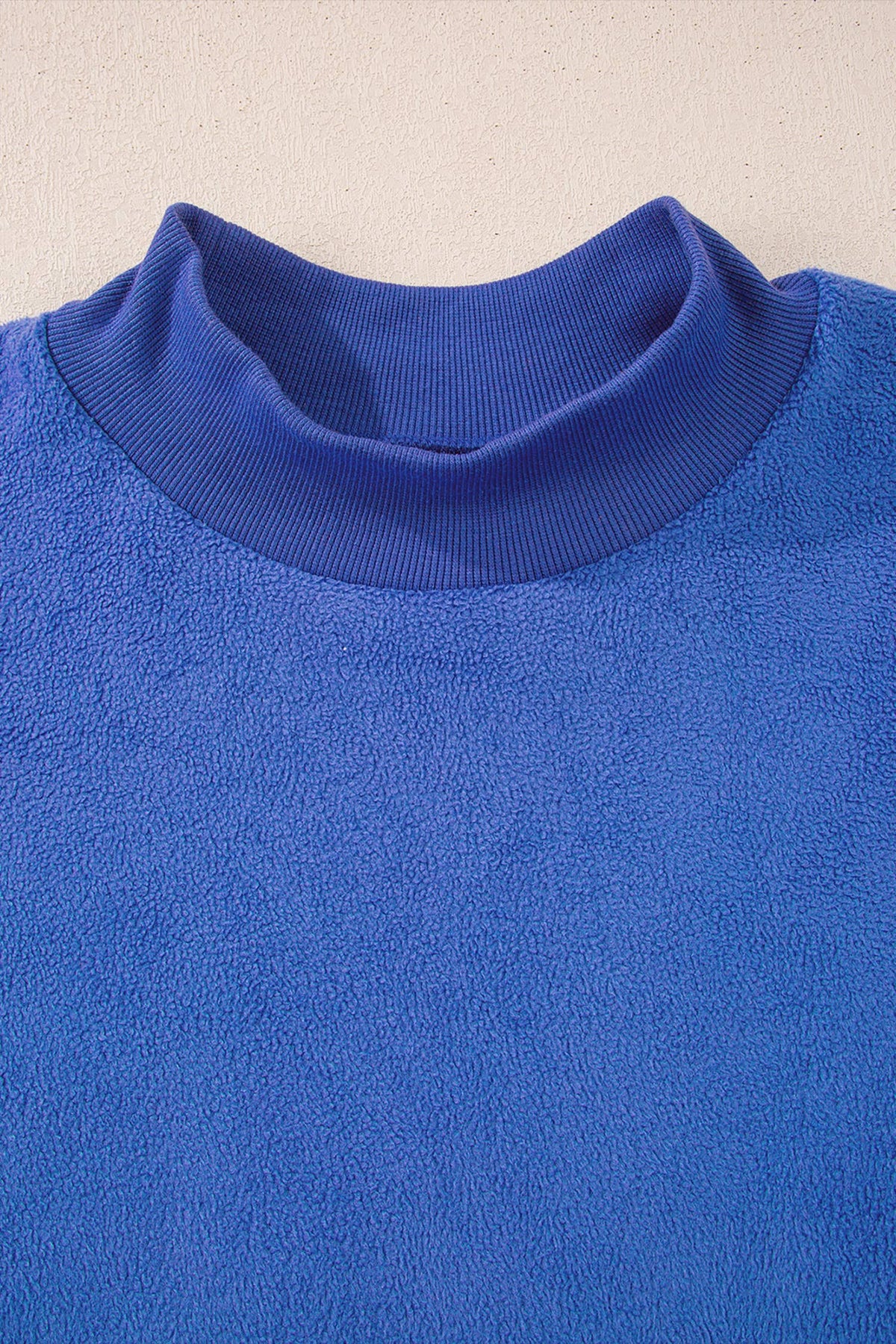 Drop Shoulder Blank Reversible Mock Neck Sweatshirt S-4X