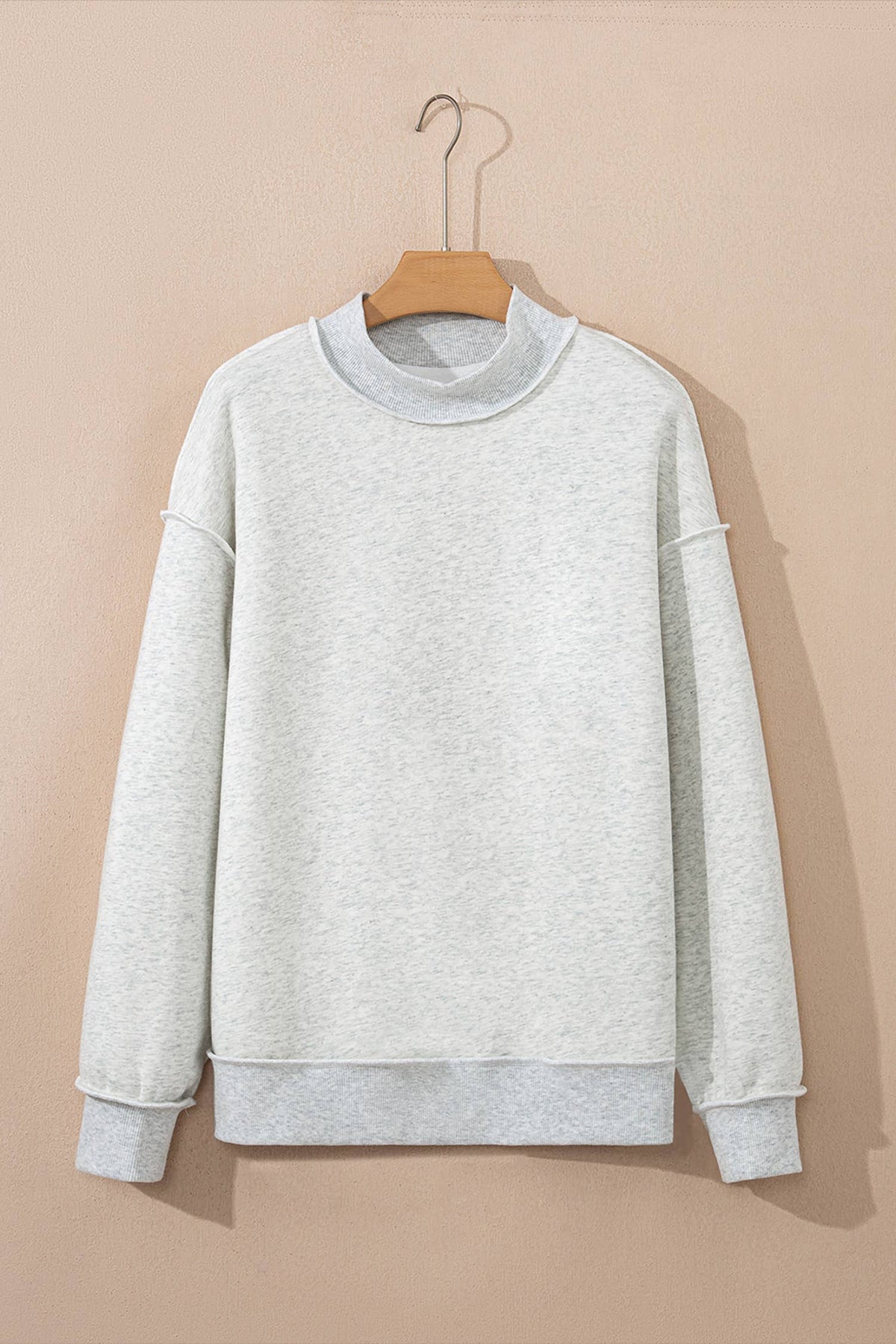 Drop Shoulder Blank Reversible Mock Neck Sweatshirt S-4X