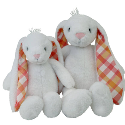 Plushible Plaid Eared Bunny White Stuffed Plush Toy