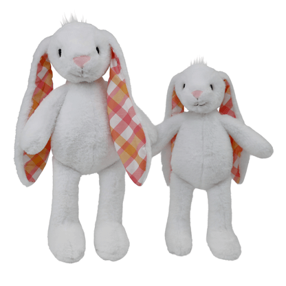 Plushible Plaid Eared Bunny White Stuffed Plush Toy