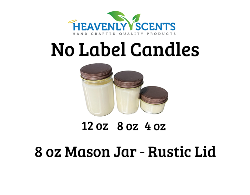 8oz Mason Jar Soy Candles - Rustic  Lid  - 6 Pack No Label