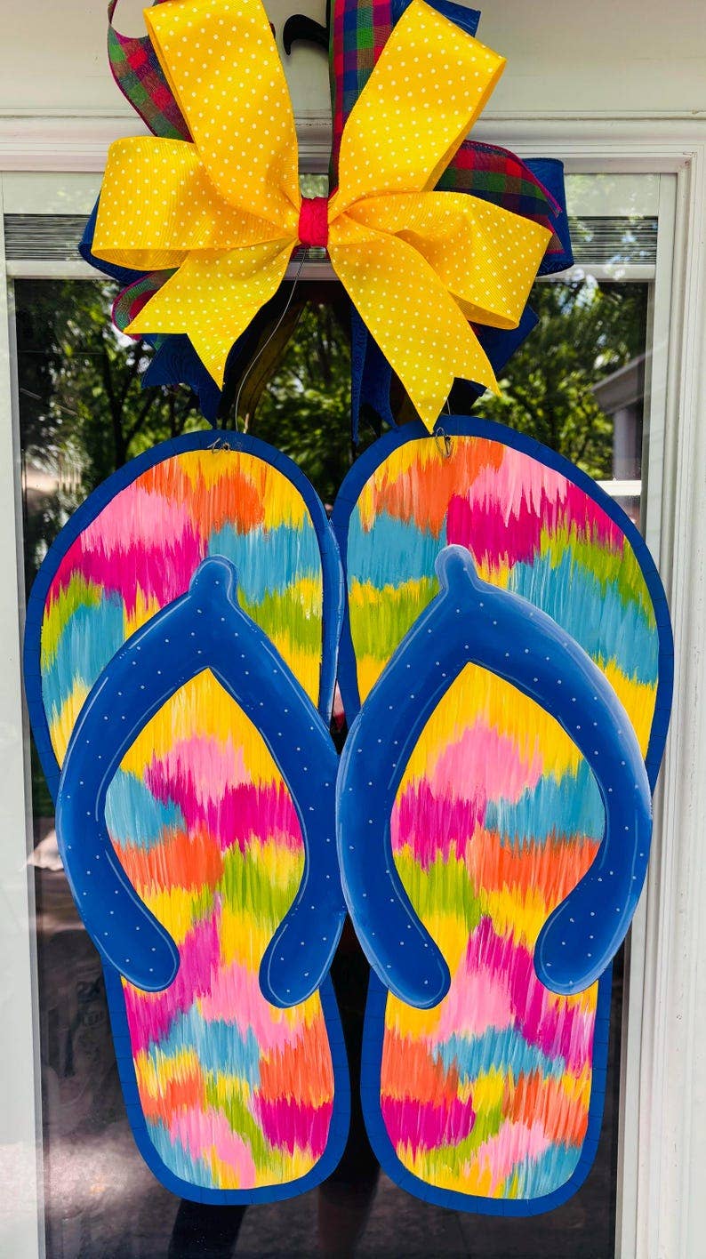 Spring/Summer Flip Flops Variations Door Hanger