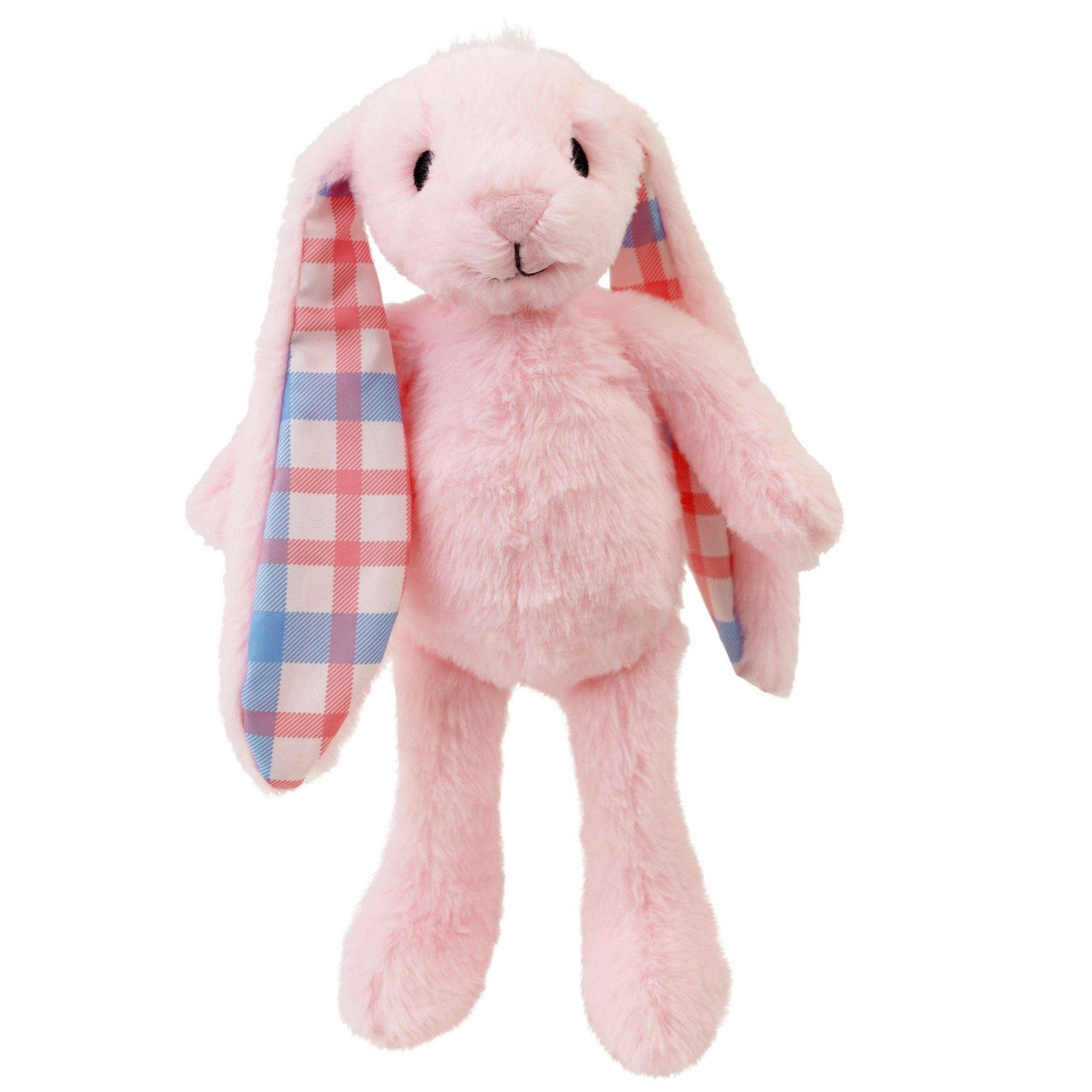 Plushible Plaid Eared Bunny Pink Stuffed Plush Toy