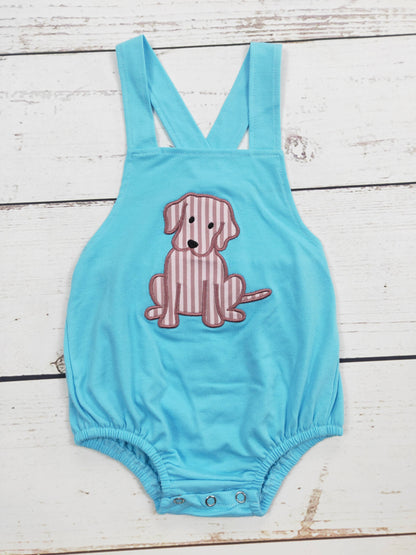 Dog Appliqué Cotton Baby Boys Onesie