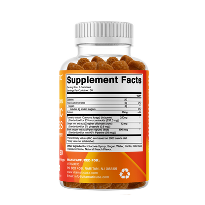 Vitamatic Turmeric 95% Curcuminoids | Joint & Gut | 60ct
