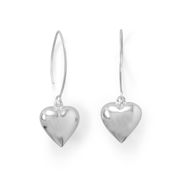 Silver Wire Heart Earrings